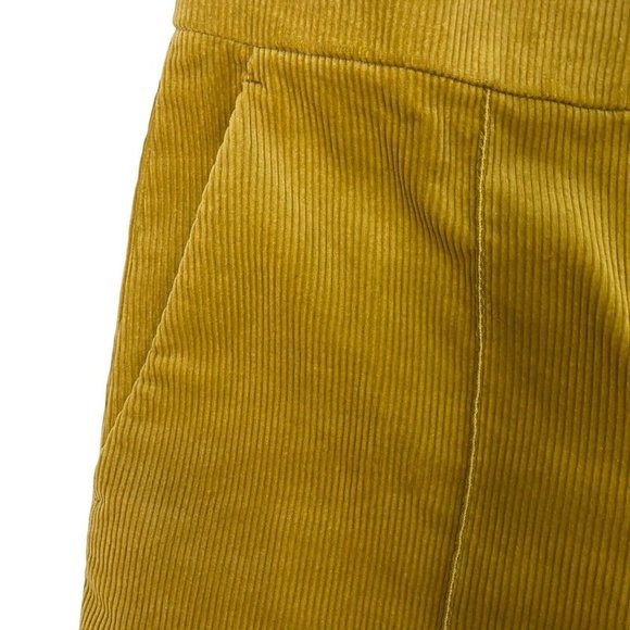 Tory Burch Size 28 Golden Mustard Corduroy Trouser Pants Stitched Crease - Picture 3 of 6